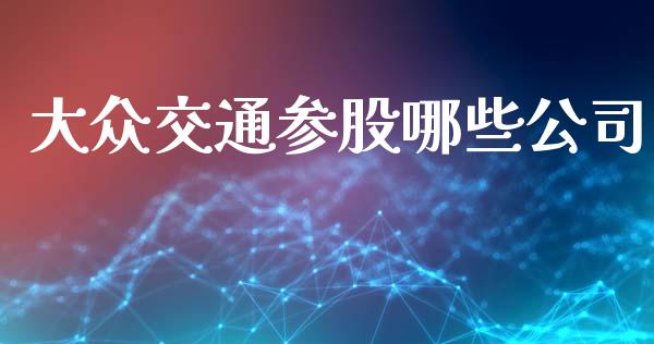 大众交通参股哪些公司_https://wap.78312.cn_金融监管_第1张