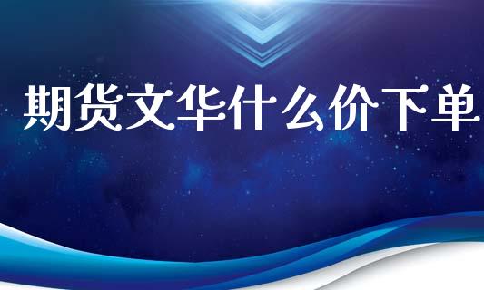 期货文华什么价下单_https://wap.78312.cn_金融监管_第1张
