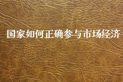 国家如何正确参与市场经济_https://wap.78312.cn_金融监管_第1张
