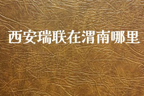 西安瑞联在渭南哪里_https://wap.78312.cn_期货开户_第1张