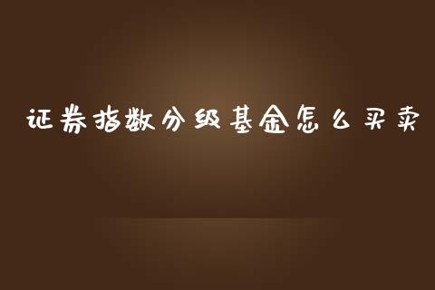 证券指数分级基金怎么买卖_https://wap.78312.cn_债券资讯_第1张