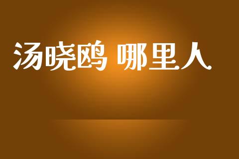 汤晓鸥 哪里人_https://wap.78312.cn_全球市场_第1张
