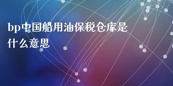 bp中国船用油保税仓库是什么意思_https://wap.78312.cn_期货开户_第1张