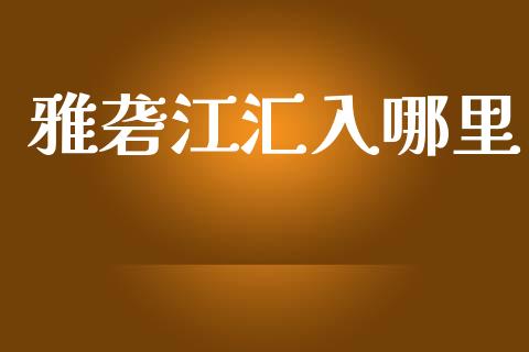雅砻江汇入哪里_https://wap.78312.cn_外汇交易_第1张