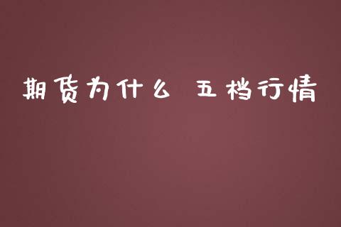 期货为什么 五档行情_https://wap.78312.cn_金融监管_第1张