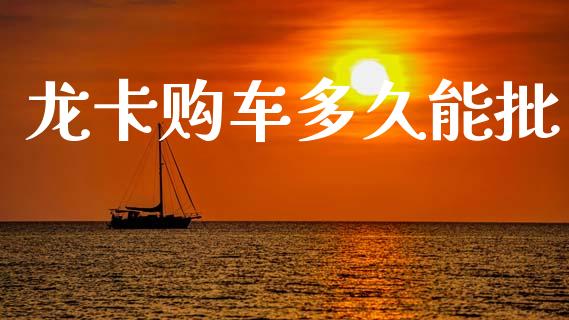 龙卡购车多久能批_https://wap.78312.cn_债券资讯_第1张