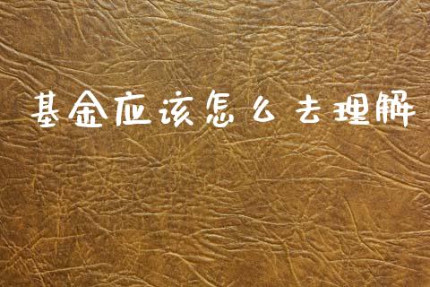 基金应该怎么去理解_https://wap.78312.cn_金融监管_第1张