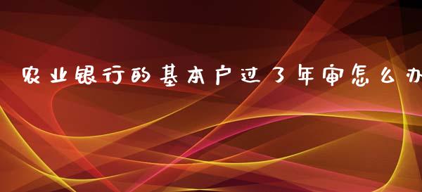 农业银行的基本户过了年审怎么办_https://wap.78312.cn_金融监管_第1张