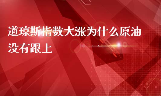 道琼斯指数大涨为什么原油没有跟上_https://wap.78312.cn_债券资讯_第1张