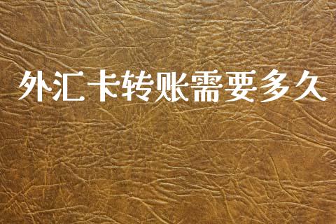 外汇卡转账需要多久_https://wap.78312.cn_财经新闻_第1张