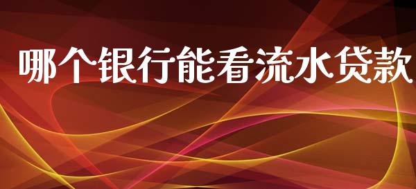 哪个银行能看流水贷款_https://wap.78312.cn_金融监管_第1张