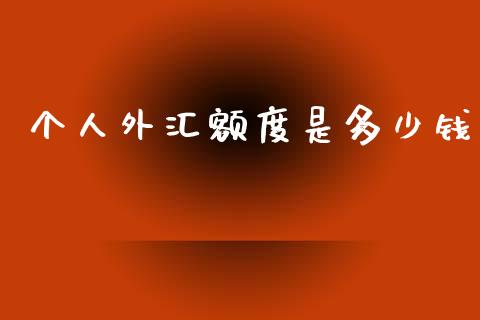 个人外汇额度是多少钱_https://wap.78312.cn_期货开户_第1张