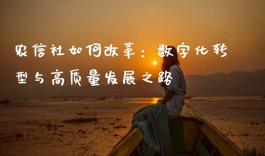 农信社如何改革：数字化转型与高质量发展之路_https://wap.78312.cn_期货开户_第1张