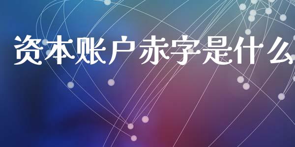 资本账户赤字是什么_https://wap.78312.cn_金融监管_第1张