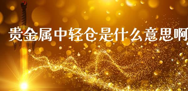 贵金属中轻仓是什么意思啊_https://wap.78312.cn_债券资讯_第1张