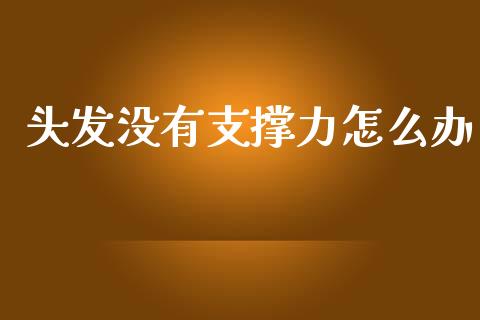 头发没有支撑力怎么办_https://wap.78312.cn_外汇交易_第1张