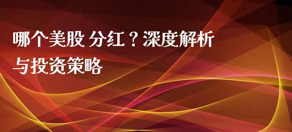 哪个美股 分红？深度解析与投资策略_https://wap.78312.cn_财经新闻_第1张