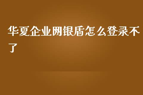 华夏企业网银盾怎么登录不了_https://wap.78312.cn_金融监管_第1张