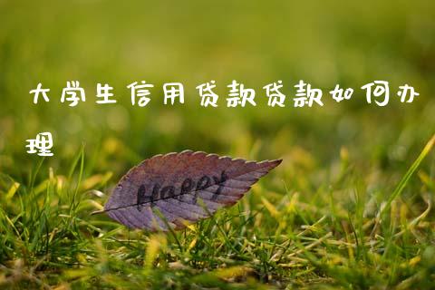 大学生信用贷款贷款如何办理_https://wap.78312.cn_全球市场_第1张