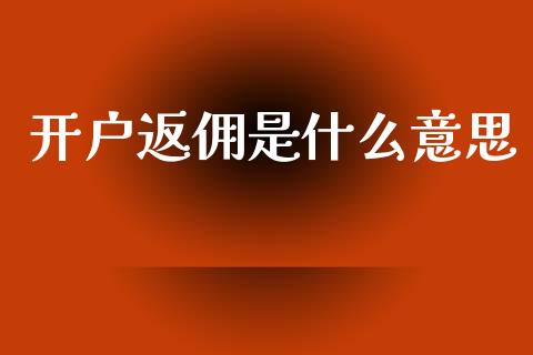 开户返佣是什么意思_https://wap.78312.cn_期货开户_第1张