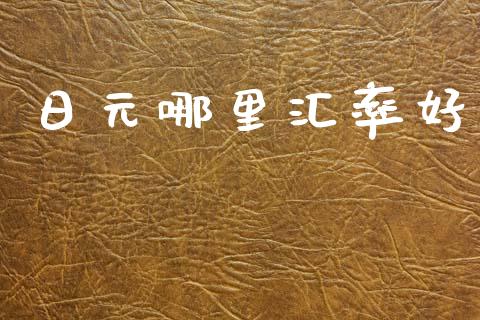 日元哪里汇率好_https://wap.78312.cn_债券资讯_第1张