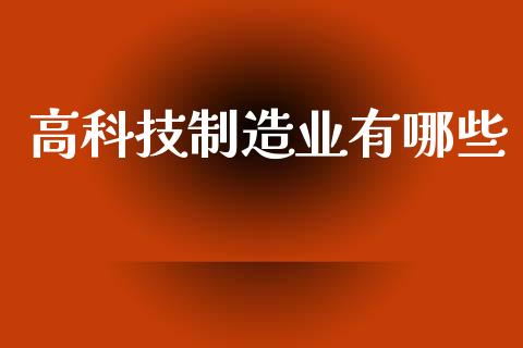 高科技制造业有哪些_https://wap.78312.cn_金融监管_第1张