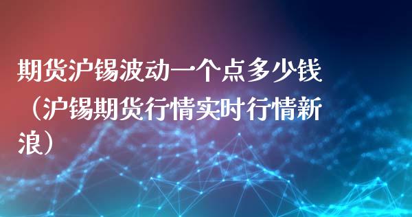 期货沪锡波动一个点多少钱（沪锡期货行情实时行情新浪）_https://wap.78312.cn_金融监管_第1张