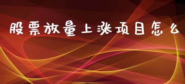 股票放量上涨项目怎么_https://wap.78312.cn_财经新闻_第1张