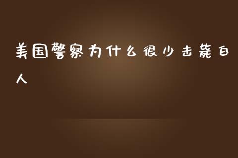 美国警察为什么很少击毙白人_https://wap.78312.cn_外汇交易_第1张