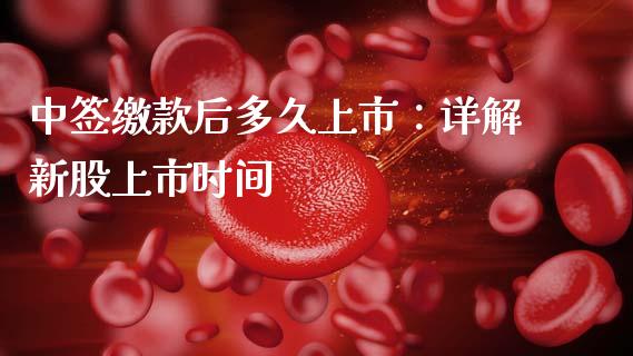 中签缴款后多久上市：详解新股上市时间_https://wap.78312.cn_金融监管_第1张