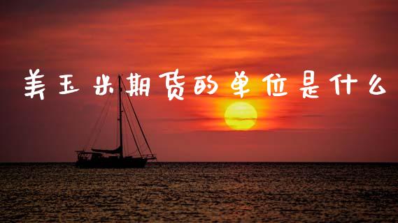 美玉米期货的单位是什么_https://wap.78312.cn_外汇交易_第1张