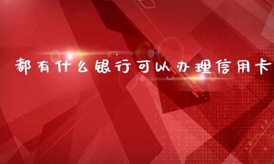 都有什么银行可以办理信用卡_https://wap.78312.cn_外汇交易_第1张