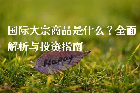 国际大宗商品是什么？全面解析与投资指南_https://wap.78312.cn_金融监管_第1张