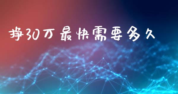 挣30万最快需要多久_https://wap.78312.cn_金融监管_第1张
