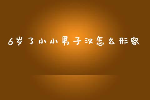 6岁了小小男子汉怎么形容_https://wap.78312.cn_全球市场_第1张