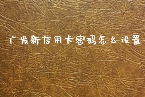 广发新信用卡密码怎么设置_https://wap.78312.cn_债券资讯_第1张