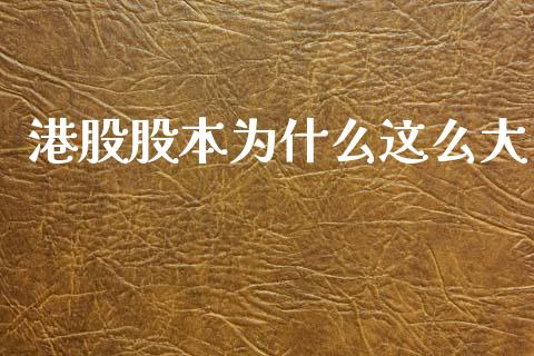 港股股本为什么这么大_https://wap.78312.cn_期货开户_第1张