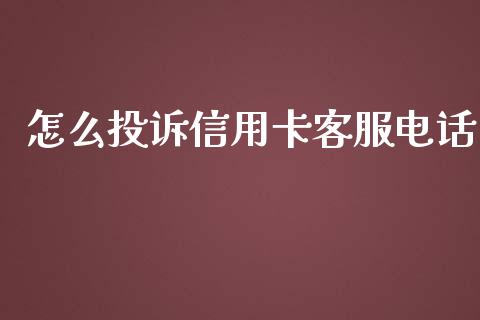 怎么投诉信用卡客服电话_https://wap.78312.cn_金融监管_第1张