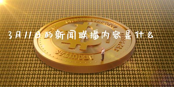 3月11日的新闻联播内容是什么_https://wap.78312.cn_外汇交易_第1张