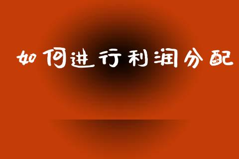 如何进行利润分配_https://wap.78312.cn_全球市场_第1张