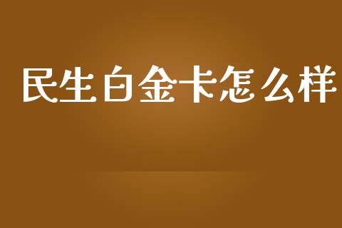 民生白金卡怎么样_https://wap.78312.cn_全球市场_第1张