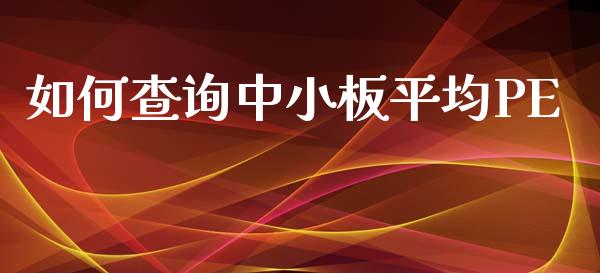 如何查询中小板平均PE_https://wap.78312.cn_全球市场_第1张