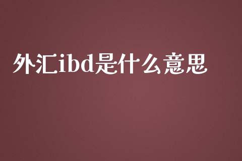 外汇ibd是什么意思_https://wap.78312.cn_债券资讯_第1张