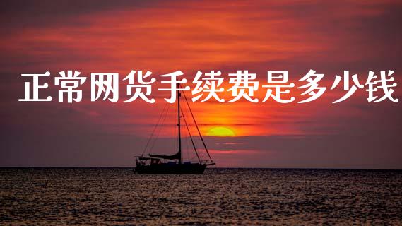 正常网货手续费是多少钱_https://wap.78312.cn_期货开户_第1张