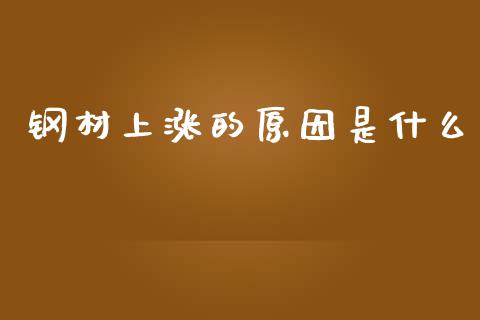 钢材上涨的原因是什么_https://wap.78312.cn_金融监管_第1张