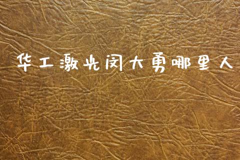 华工激光闵大勇哪里人_https://wap.78312.cn_外汇交易_第1张