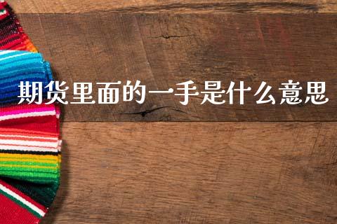 期货里面的一手是什么意思_https://wap.78312.cn_外汇交易_第1张