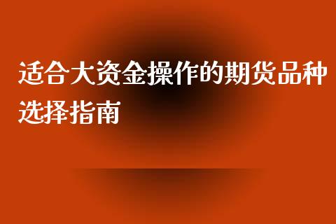 适合大资金操作的期货品种选择指南_https://wap.78312.cn_期货开户_第1张