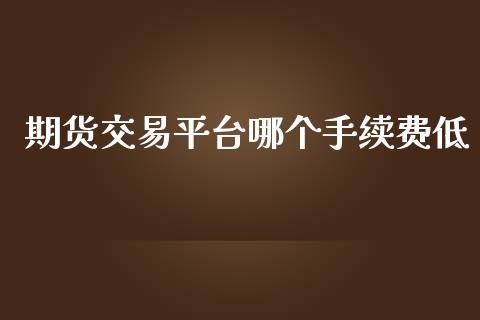 期货交易平台哪个手续费低_https://wap.78312.cn_财经新闻_第1张