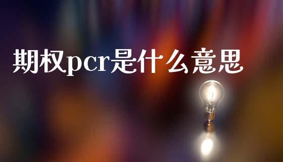 期权pcr是什么意思_https://wap.78312.cn_金融监管_第1张
